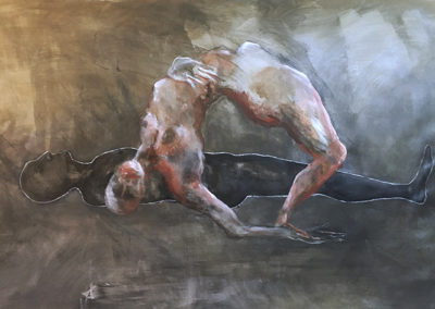Série Gisants acrylique fusain sur toile Nathalie Savary