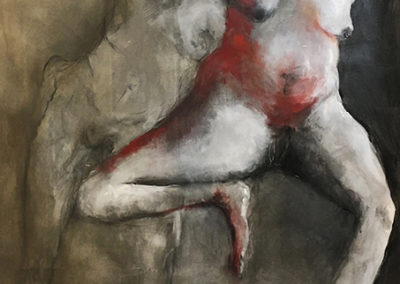 Série Gisants acrylique fusain sur toile Nathalie Savary