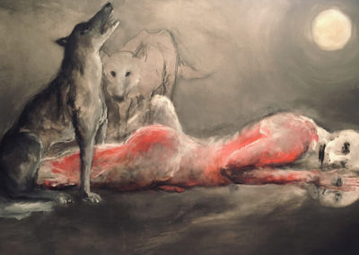Série Gisants acrylique fusain sur toile Nathalie Savary