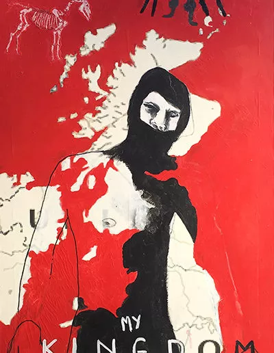 Richard 3 exposition Shakespeare Territories Château du grand Jardin théâtre Étoile du Nord acrylique sur toile imprimée carte du Royaume-Uni my kingdom for a horse