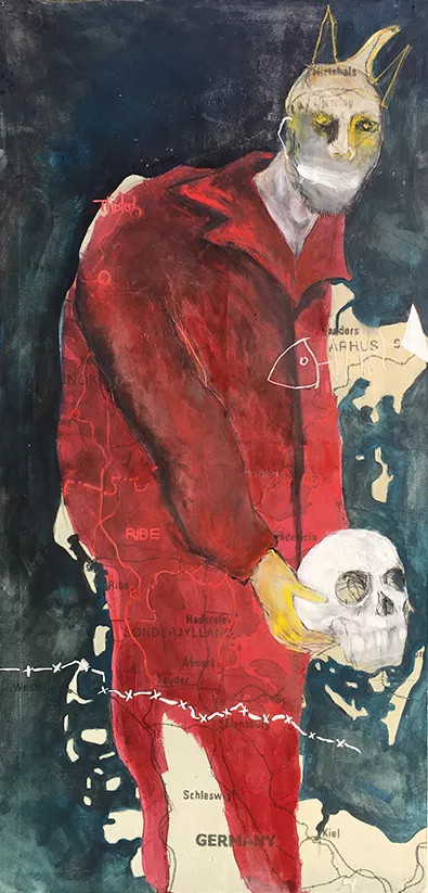 Hamlet exposition Shakespeare Territories Château du grand Jardin théâtre Étoile du Nord acrylique sur toile imprimée carte du Danemark to be or not to be