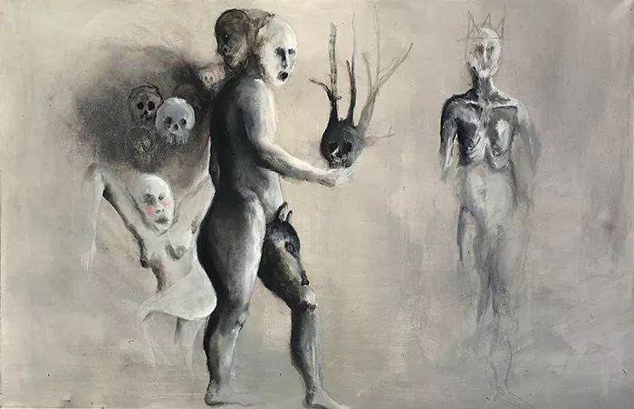 sympathy for the devil expoOur songs were spells Théâtre étoile du Nord Macbeth Ensemble théâtral Estrarre acrylique sur toile