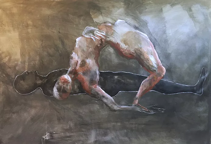 Série Gisants acrylique fusain sur toile Nathalie Savary